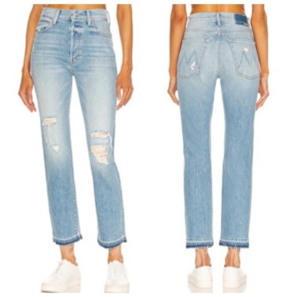 MOTHER Denim - Mother Superior NWT Hiker Hover Undone Hem Jeans On My Knees Size 34